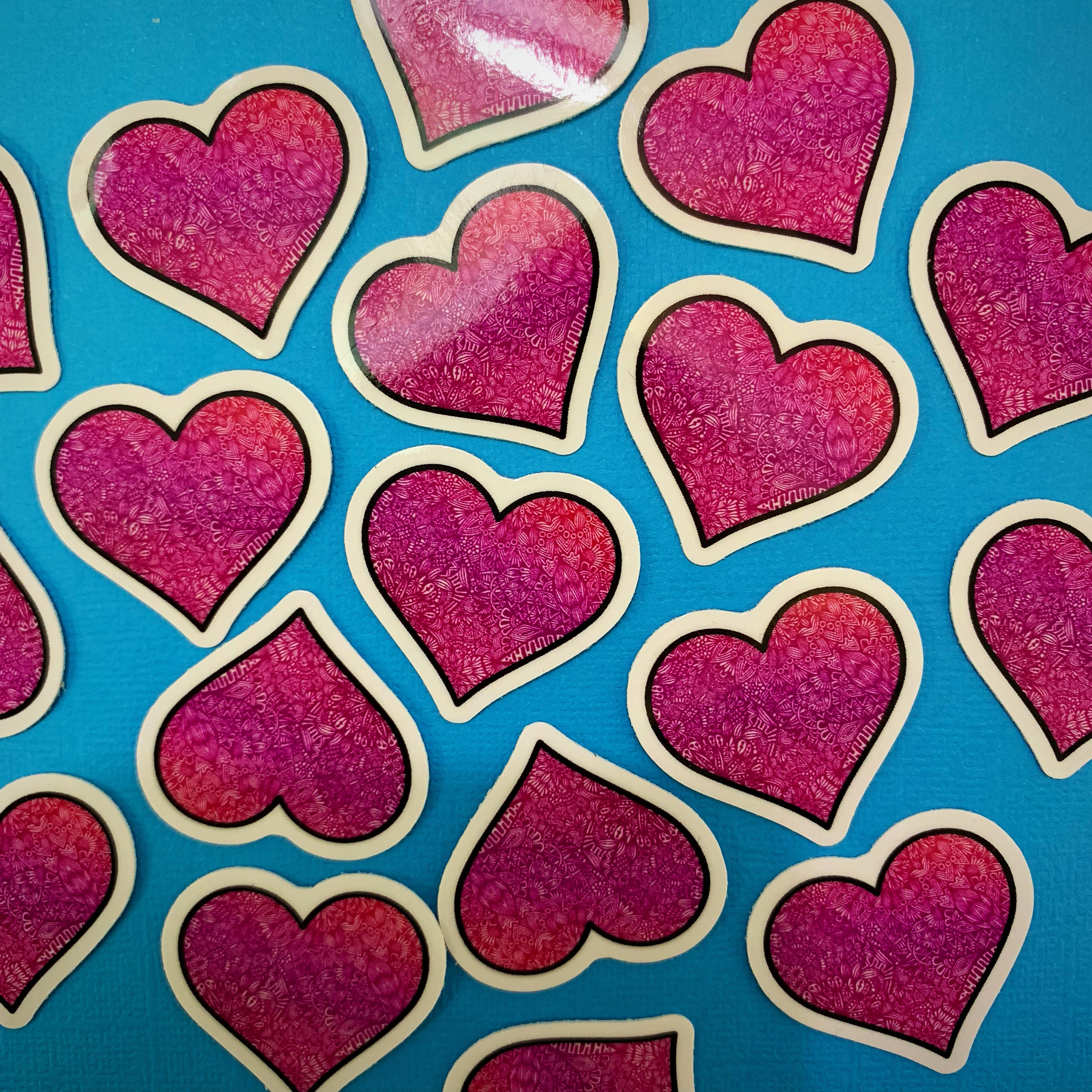 Mini Pink Heart Sticker (WATERPROOF)