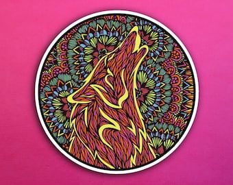 Neon Wolf Sticker (WATERPROOF)