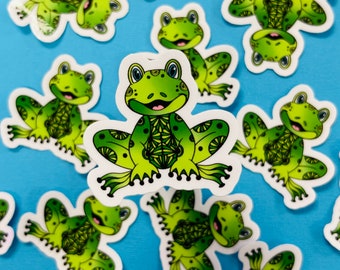 Mini Fredi the frog Sticker (WATERPROOF)
