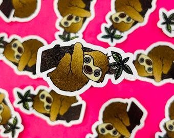 Mini Sloth Sticker (WATERPROOF)