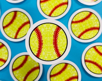 Mini softball Sticker (WATERPROOF)