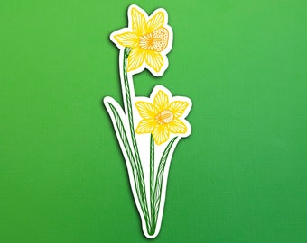 Daffodil March Birth Flower Sticker (WATERPROOF)