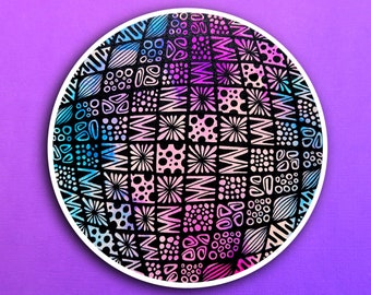 Alcohol Ink Purple Disco Ball Sticker (WATERPROOF)