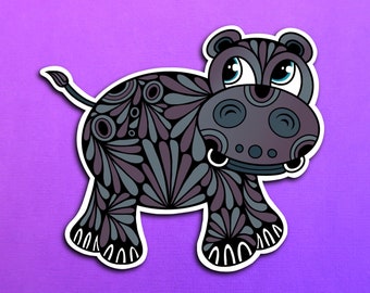 Zenimal - Harvey the Hippo Sticker (WATERPROOF)