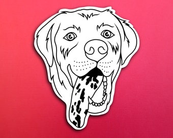 Finn the Dog Simple Line Sticker (WATERPROOF)