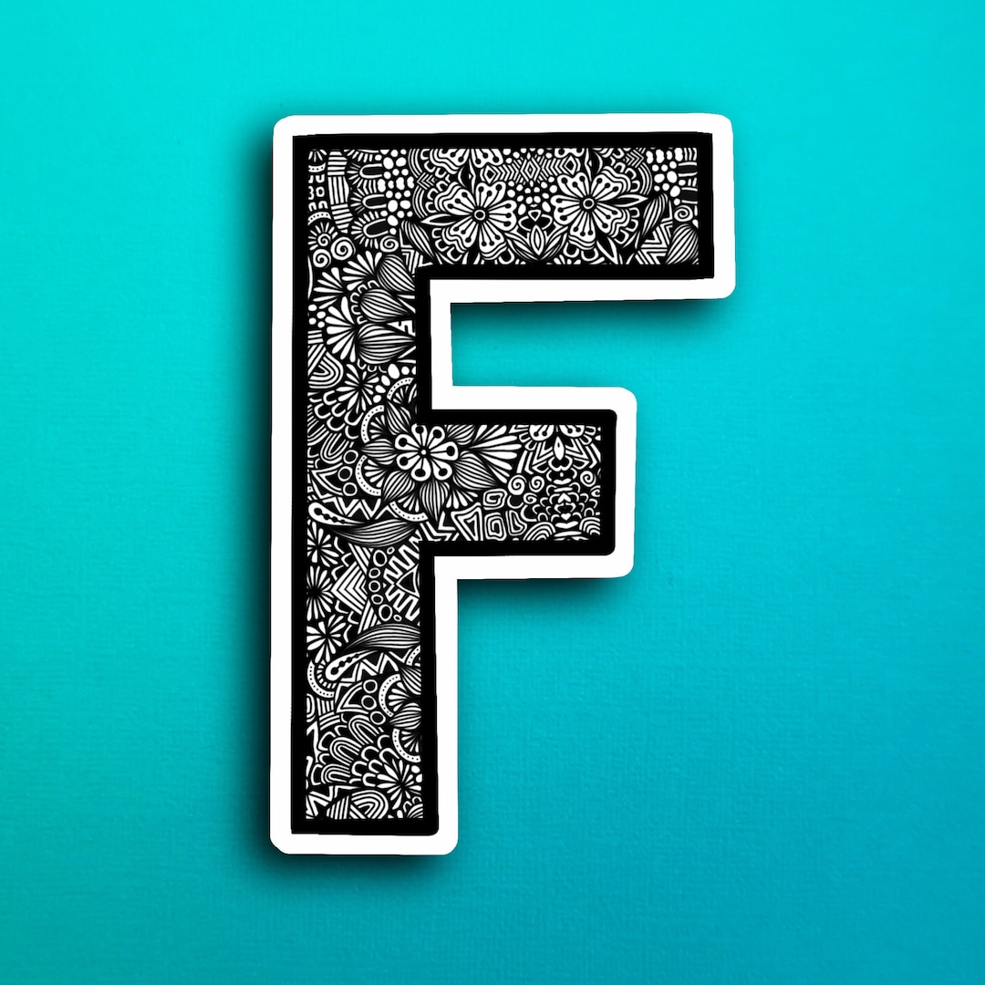 Small Block Letter F Sticker (WATERPROOF) - Etsy