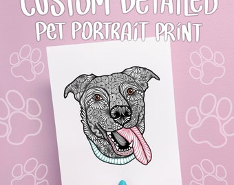 Custom Detailed Pet Portrait Print