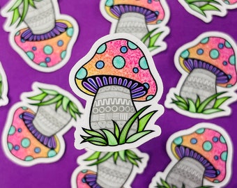 Mini Mushroom Sticker (WATERPROOF)