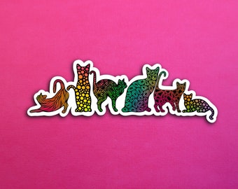 Rainbow Cats Sticker (WATERPROOF)