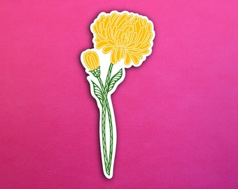 Chrysanthemum November Birth Flower Sticker (WATERPROOF)