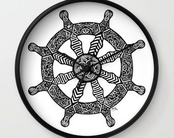 Dharma Wheel Clock