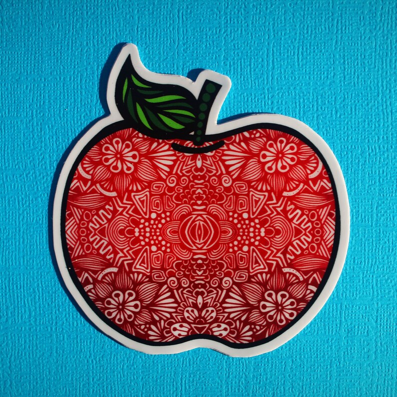 Apple Sticker WATERPROOF Etsy