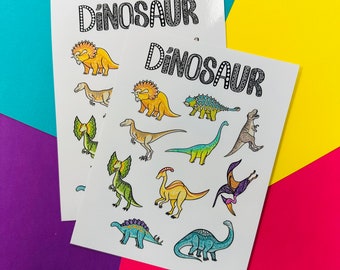 Mini Dinosaur Sticker Sheet (WATERPROOF)