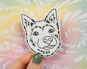 Misprinted Carter the Dog Simple Line Sticker (WATERPROOF)