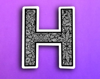 Small Block Letter H Sticker (WATERPROOF)