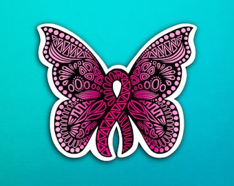 NEW Cancer Butterfly Sticker (WATERPROOF)