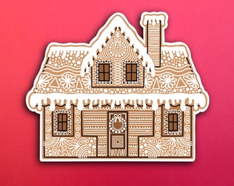 Gingerbread house Sticker (WATERPROOF)