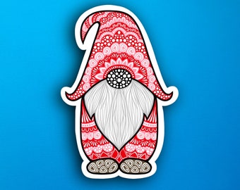 Red Gnome Sticker (WATERPROOF)