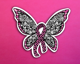 Cancer Butterfly Sticker (WATERPROOF)