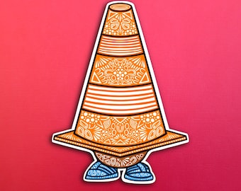 Potato Traffic Cone Sticker (WATERPROOF)