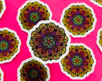 Mini Mandala Sticker (WATERPROOF)