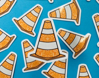 Mini Traffic Cone Sticker (WATERPROOF)