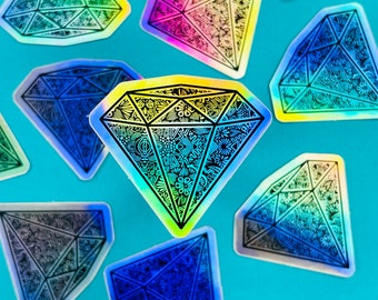 Mini Holo Diamond Sticker (WATERPROOF)
