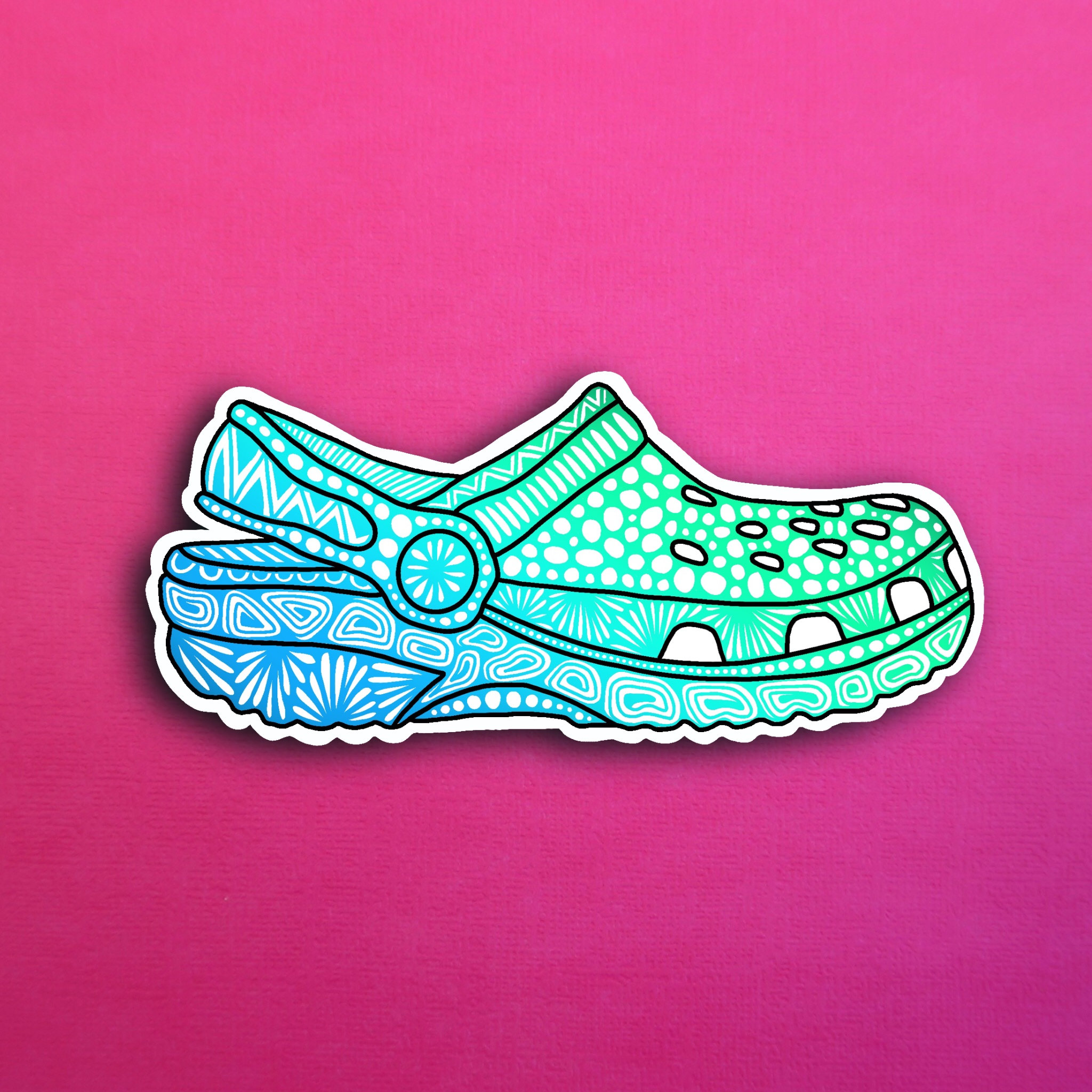 Blue Croc Die Cut Sticker