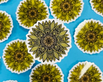 Mini Sunflower Power Sticker (WATERPROOF)