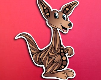 Katalina the Kangaroo Sticker (WATERPROOF)
