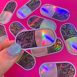 Mini Holo Pill Sticker WATERPROOF image 2