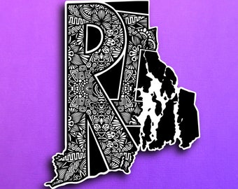 State Rhode Island Sticker (WATERPROOF)