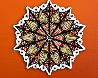 Spooky Mandala Sticker (WATERPROOF)