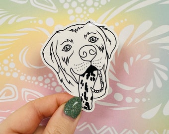 Misprinted Finn the Dog Simple Line Sticker (WATERPROOF)