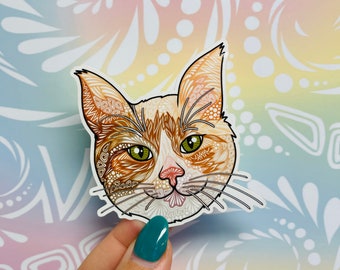 Misprinted Jack the Cat Sticker (WATERPROOF)