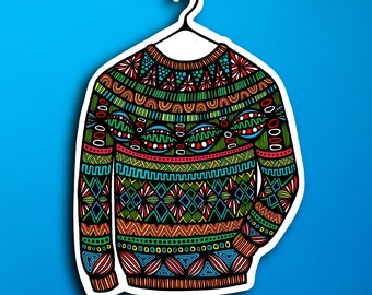 Ugly Sweater Sticker (WATERPROOF)