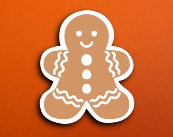 Gingerbread Boy Cookie Sticker (WATERPROOF)