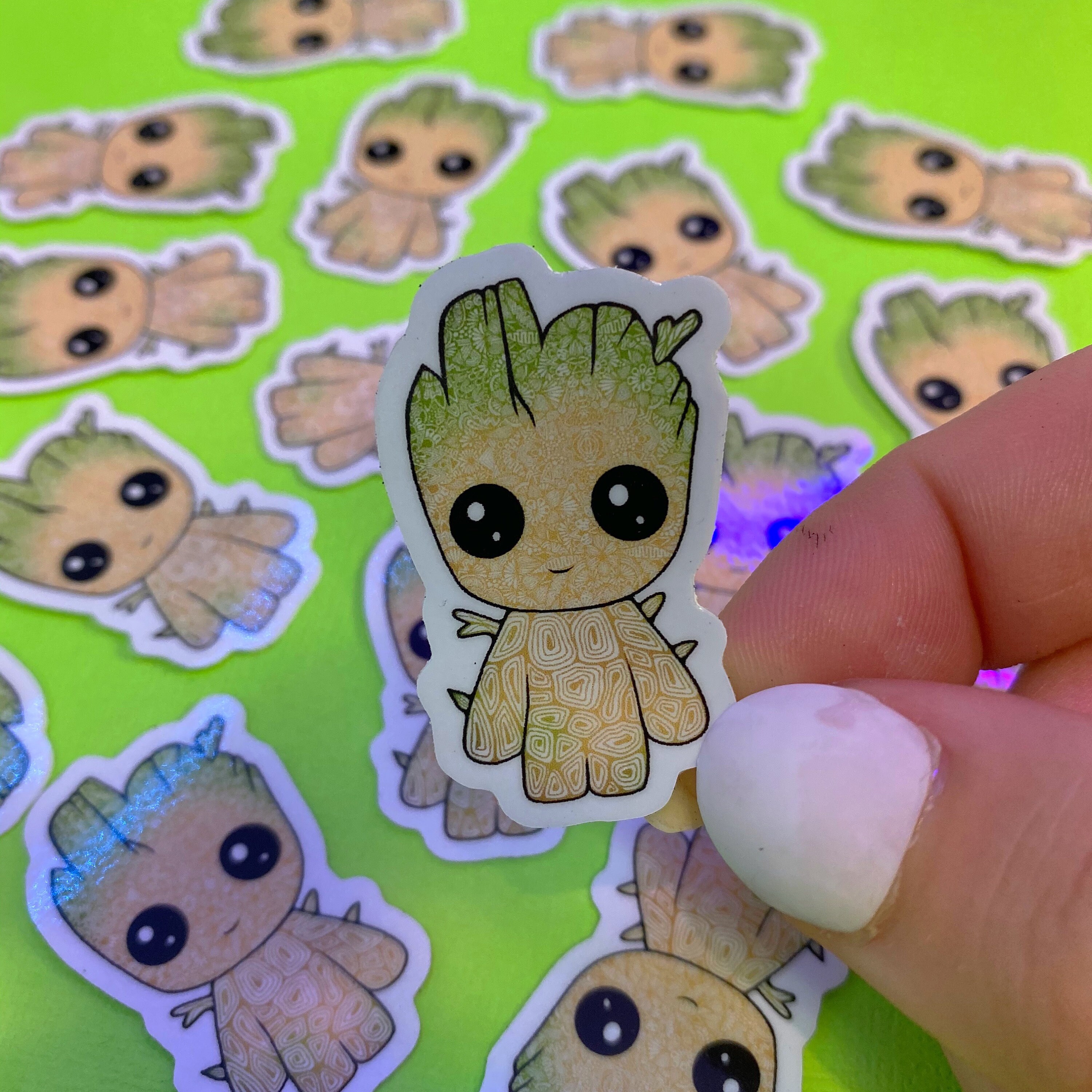 Mini Baby Groot Sticker WATERPROOF Etsy