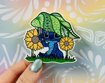 Misprinted Sunflower Stitch Sticker (WATERPROOF)