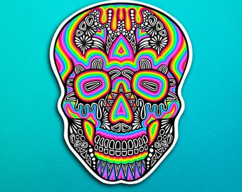 Trippy Skull Sticker (WATERPROOF)