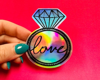 Holo Ring Sticker (WATERPROOF) (Dimond part is Holographic)