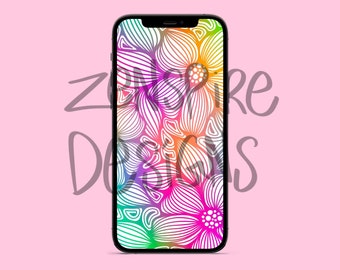 Rainbow Flower Phone Wallpaper
