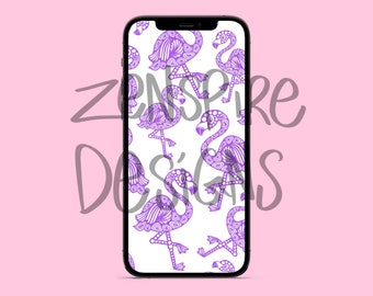Light Purple Flamingos Phone Wallpaper