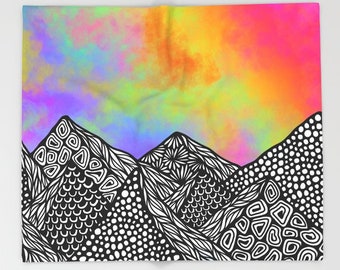 Rainbow Mountain Throw Blanket