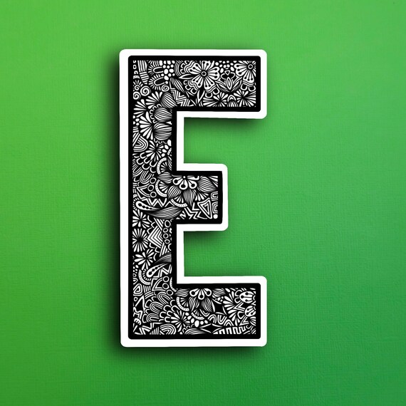 Small Block Letter E Sticker Waterproof Etsy