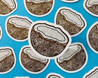 Mini Coconut Sticker (WATERPROOF)