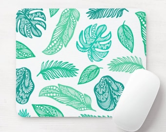 Teal Palm Mouse Pad