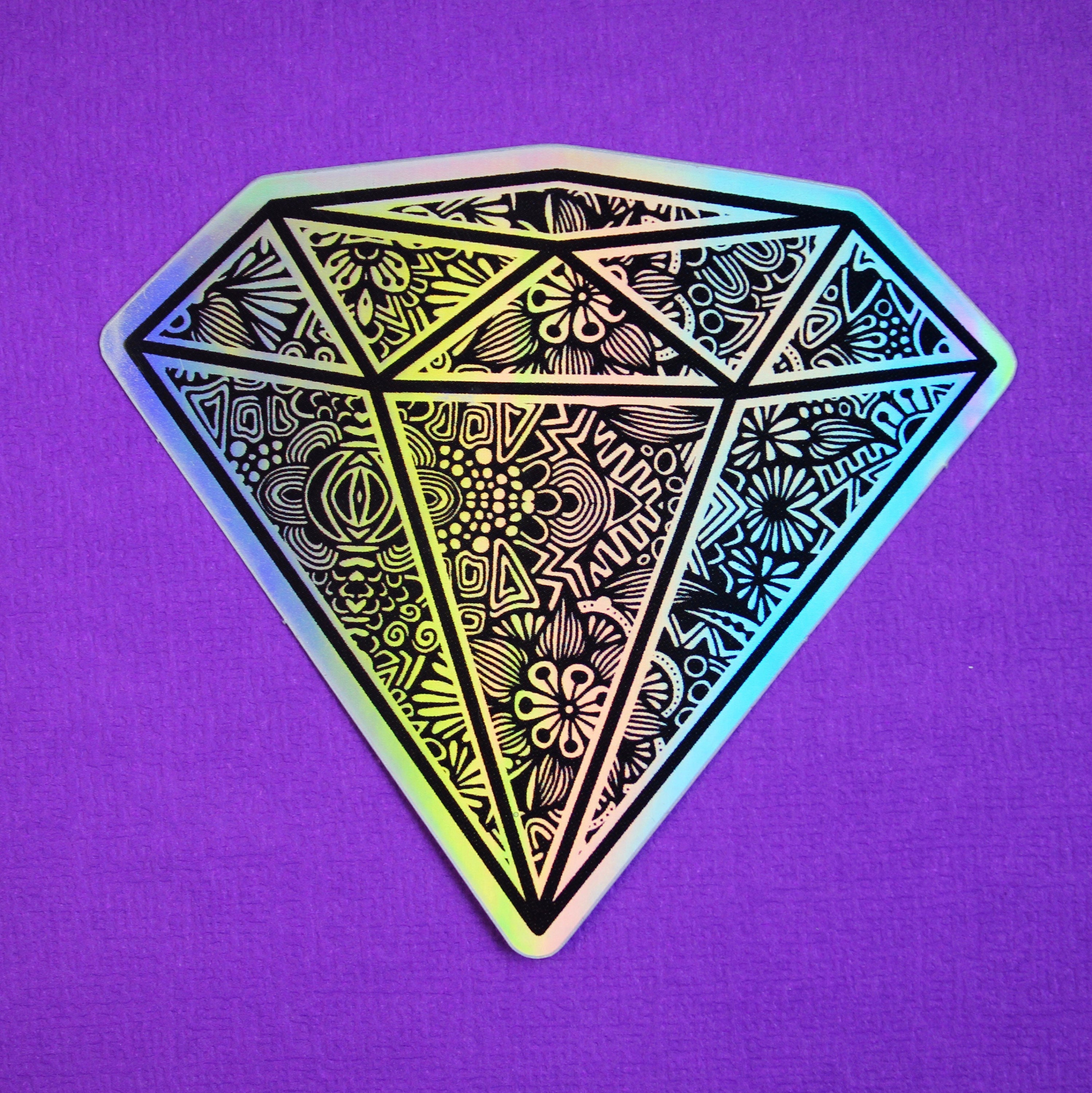 Diamond die cut stickers