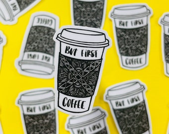 Mini Coffee Sticker (WATERPROOF)