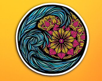 Floral Wave Sticker (WATERPROOF)